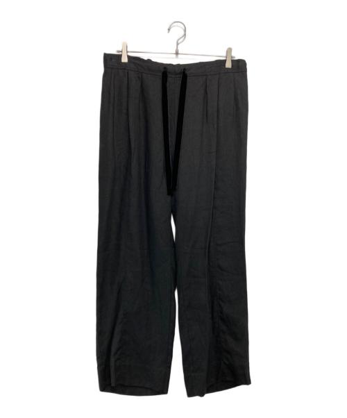 BACCA（バッカ）BACCA (バッカ) リネンツイル タックワイドパンツ ブラック サイズ:32（5号）の古着・服飾アイテム