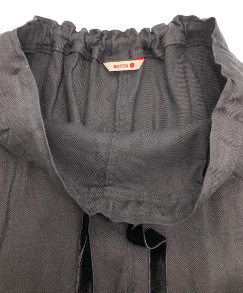 BACCA（バッカ）BACCA (バッカ) リネンツイル タックワイドパンツ ブラック サイズ:32（5号）の古着・服飾アイテム