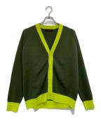 CABANキャバン）の古着「コットンカシミヤ バイカラーVネックカーディガン」｜グリーン