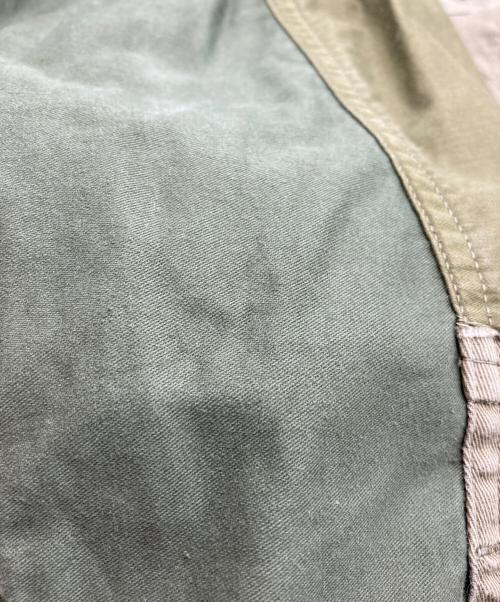 COMME des GARCONS HOMME（コムデギャルソン オム）COMME des GARCONS HOMME (コムデギャルソン オム) 綿カツラギ 多素材MIX 製品加工 ミリタリー パッチワーク 長袖 シャツ カーキ サイズ:Sの古着・服飾アイテム