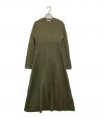 STYLE MIXERスタイルミキサー）の古着「ロングスリーブフレアニットワンピース」｜カーキ