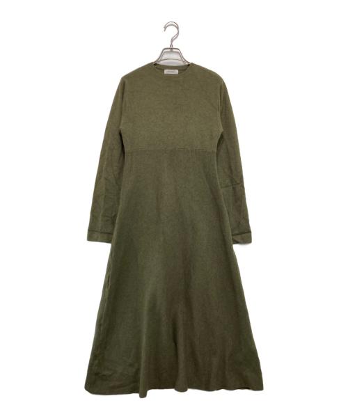STYLE MIXER（スタイルミキサー）STYLE MIXER (スタイルミキサー) ロングスリーブフレアニットワンピース カーキ サイズ:Mの古着・服飾アイテム