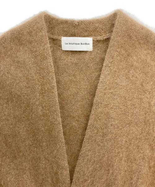 La boutique BonBon（ラブティックボンボン）La boutique BonBon (ラブティックボンボン) ラクーントッパーカーディガン ブラウン サイズ:freeの古着・服飾アイテム