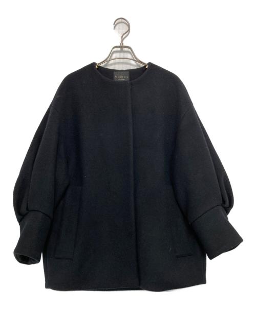 VERMEIL par iena（ヴェルメイユ パー イエナ）VERMEIL par iena (ヴェルメイユ パー イエナ) super140's バルーンスリーブコート ブラック サイズ:-の古着・服飾アイテム