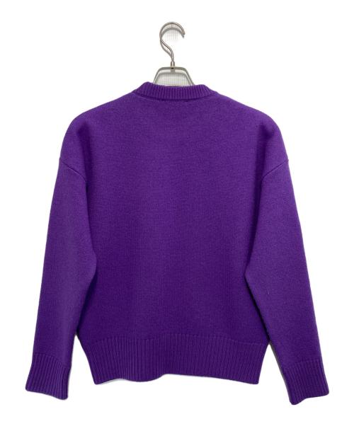 AMI Alexandre Mattiussi（アミアレクサンドルマテュッシ）AMI Alexandre Mattiussi (アミアレクサンドルマテュッシ) ハートロゴクルーネックニット パープル サイズ:XSの古着・服飾アイテム