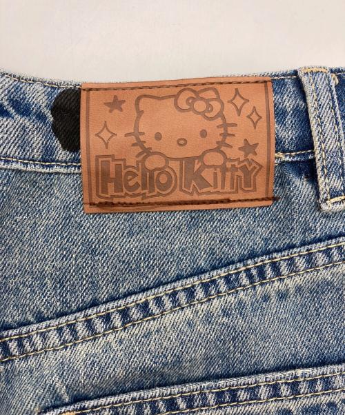 UNIFREE（ユニフリー）UNIFREE (ユニフリー) HELLO KITTY (ハローキティ)  Denim Hot Diamond Wide Leg Pants/コラボデニムパンツ インディゴ サイズ:155/62Aの古着・服飾アイテム