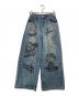 UNIFREE（ユニフリー）の古着「 Denim Hot Diamond Wide Leg Pants/コラボデニムパンツ」｜インディゴ