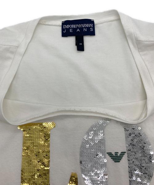 EMPORIO ARMANI JEANS（エンポリオアルマーニジーンズ）EMPORIO ARMANI JEANS (エンポリオアルマーニジーンズ) カットソー ホワイト サイズ:38の古着・服飾アイテム