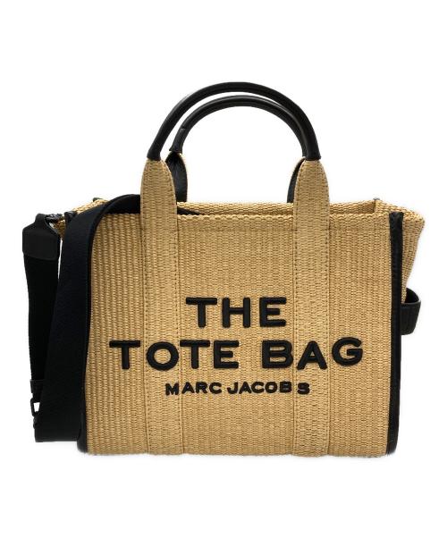MARC JACOBS（マークジェイコブズ）MARC JACOBS (マークジェイコブス) Woven The Medium Tote_Natural/ザ ウーブン トート バッグ ミディアム ブラック×ベージュ 未使用品の古着・服飾アイテム