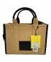 MARC JACOBS (マークジェイコブス) Woven The Medium Tote_Natural/ザ ウーブン トート バッグ ミディアム ブラック×ベージュ 未使用品：18000円