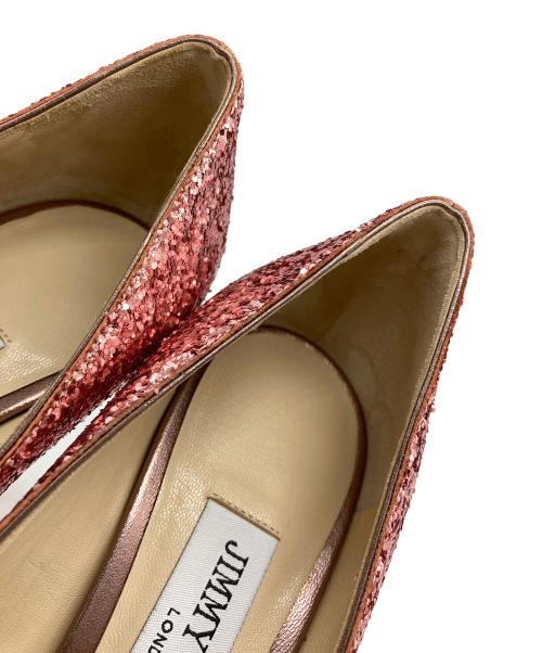 JIMMY CHOO（ジミーチュウ）JIMMY CHOO (ジミーチュウ) LOVE 85 グリッターディテール ヒールパンプス ピンク サイズ:37の古着・服飾アイテム