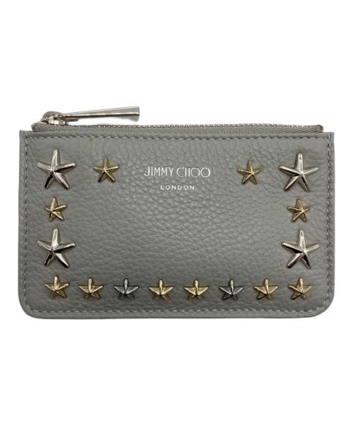 JIMMY CHOO（ジミーチュウ）JIMMY CHOO (ジミーチュウ) NANCY UUF MOONSTONE MIX/スタースタッズコインケース グレーの古着・服飾アイテム