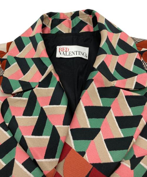 RED VALENTINO（レッドヴァレンティノ）RED VALENTINO (レッドヴァレンティノ) 柄チェスターコート マルチカラー サイズ:40の古着・服飾アイテム