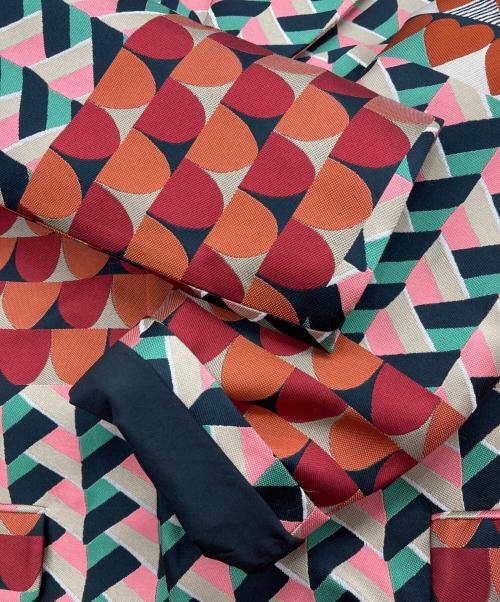 RED VALENTINO（レッドヴァレンティノ）RED VALENTINO (レッドヴァレンティノ) 柄チェスターコート マルチカラー サイズ:40の古着・服飾アイテム