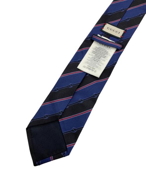 GUCCI（グッチ）GUCCI (グッチ) 柄ネクタイ ネイビー サイズ:-の古着・服飾アイテム