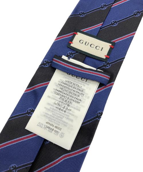 GUCCI（グッチ）GUCCI (グッチ) 柄ネクタイ ネイビー サイズ:-の古着・服飾アイテム
