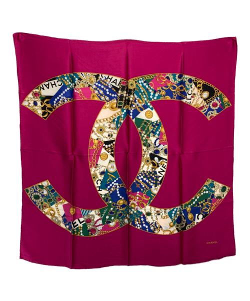 CHANEL（シャネル）CHANEL (シャネル) ジュエリーココマークシルクスカーフ ピンク サイズ:-の古着・服飾アイテム