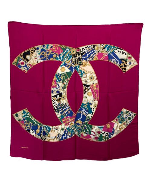 CHANEL（シャネル）CHANEL (シャネル) ジュエリーココマークシルクスカーフ ピンク サイズ:-の古着・服飾アイテム