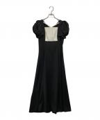 Rose Museロゼミューズ）の古着「Colour scheme tack onepiece」｜ブラック