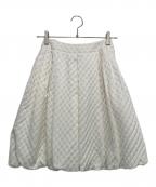 Reneルネ）の古着「フラワージャガードバルーンスカート」｜ホワイト