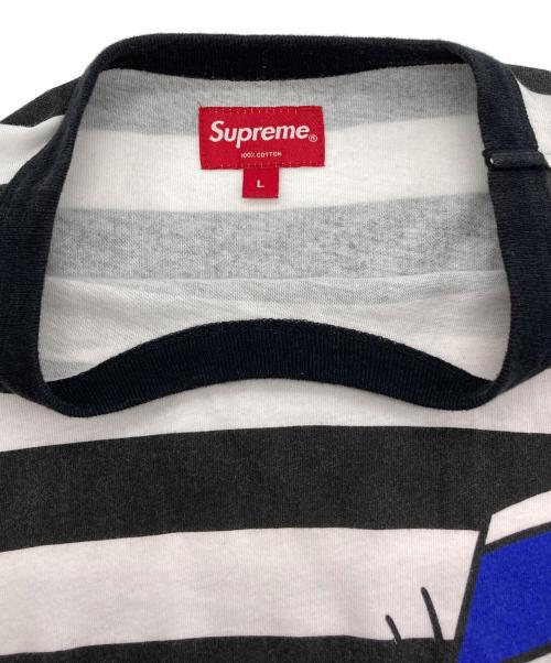 SUPREME（シュプリーム）SUPREME (シュプリーム) Pink Panther Strip Top Tシャツ ブラック×ホワイト サイズ:Lの古着・服飾アイテム