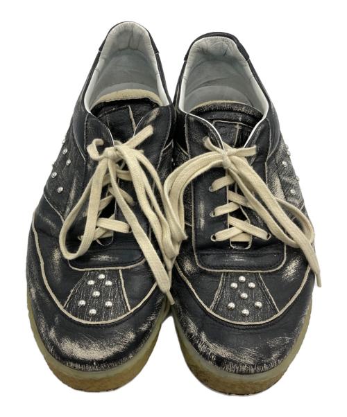 MM6 Maison Margiela（エムエムシックスメゾンマルジェラ）MM6 Maison Margiela (エムエムシックスメゾンマルジェラ) ヴィンテージ加工ローカットスニーカー ブラック サイズ:43の古着・服飾アイテム