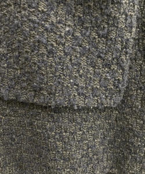 ARPEGE STORY（アルページュストーリー）ARPEGE STORY (アルページュストーリー) ノーカラーツイードニットジャケット ネイビー サイズ:2の古着・服飾アイテム