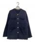 ARPEGE STORY（アルページュストーリー）の古着「ノーカラーツイードニットジャケット」｜ネイビー