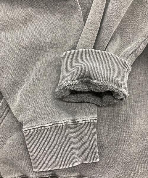 X-GIRL（エックスガール）X-girl (エックスガール) FACE PIGMENT DYED SWEAT HOODIE グレー サイズ:Lの古着・服飾アイテム