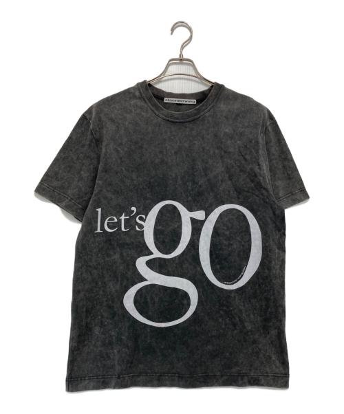 ALEXANDER WANG（アレキサンダー・ワン）ALEXANDER WANG (アレキサンダーワン) SHORT SLEEVE TEE WITH PRINTED SLOGAN グレー サイズ:Lの古着・服飾アイテム