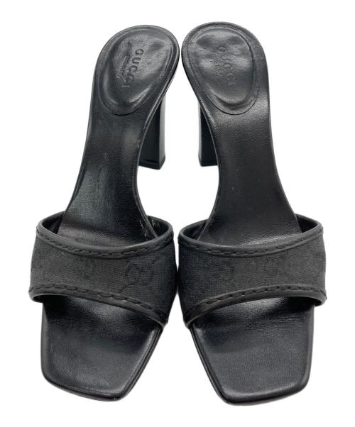 GUCCI（グッチ）GUCCI (グッチ) モノグラムミュール ブラック サイズ:36.5の古着・服飾アイテム