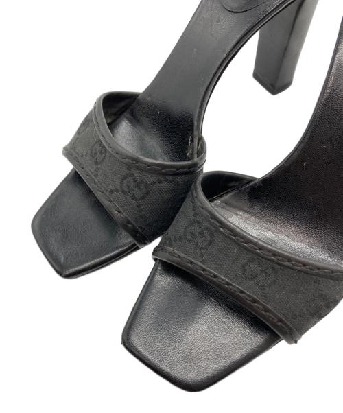 GUCCI（グッチ）GUCCI (グッチ) モノグラムミュール ブラック サイズ:36.5の古着・服飾アイテム
