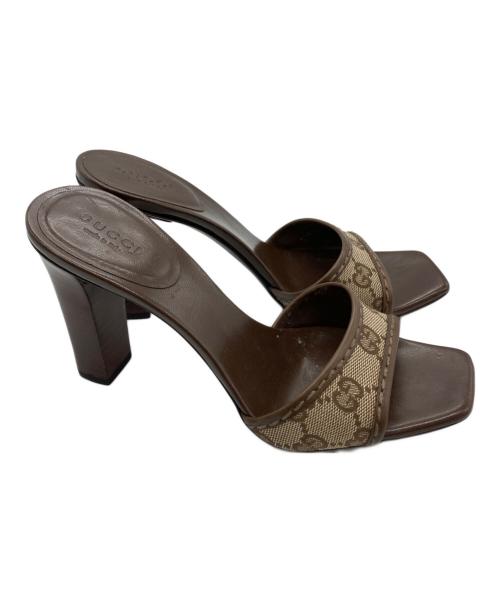 GUCCI（グッチ）GUCCI (グッチ) モノグラムミュール ブラウン サイズ:35.5の古着・服飾アイテム