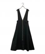 Ameri×UNIVERSAL OVERALLアメリ×ユニバーサルオーバーオール）の古着「JUMPER SKIRT」｜ブラック