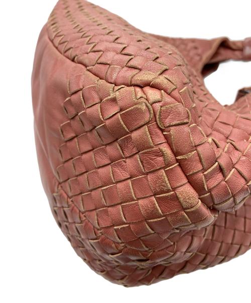 BOTTEGA VENETA（ボッテガベネタ）BOTTEGA VENETA (ボッテガベネタ) ミディアム カンパーナ イントレチャート ハンドバッグ ピンクの古着・服飾アイテム