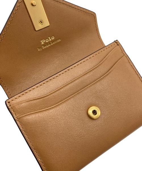 POLO RALPH LAUREN（ポロ・ラルフローレン）POLO RALPH LAUREN (ポロ・ラルフローレン) Small leather purse with accent clasp ベージュの古着・服飾アイテム