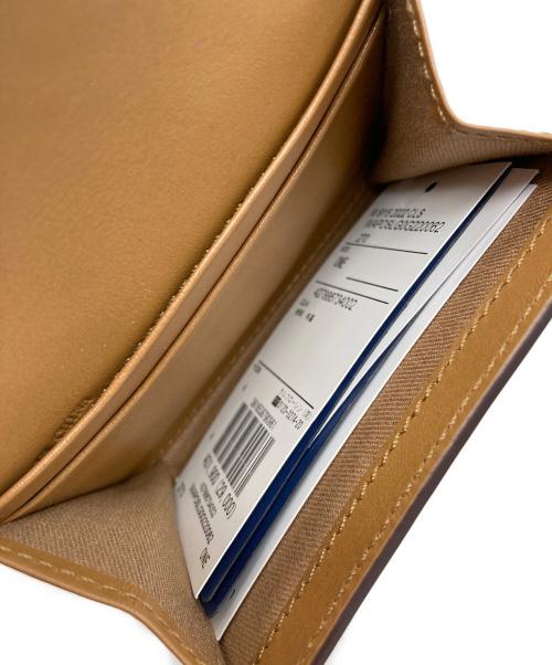 POLO RALPH LAUREN（ポロ・ラルフローレン）POLO RALPH LAUREN (ポロ・ラルフローレン) Small leather purse with accent clasp ベージュの古着・服飾アイテム