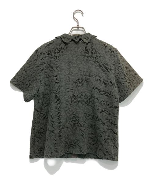 STEVEN ALAN（スティーブンアラン）STEVEN ALAN (スティーブンアラン) LACE SHORT SLEEVE BLOUSE グリーン サイズ:Mの古着・服飾アイテム