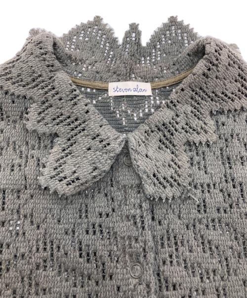 STEVEN ALAN（スティーブンアラン）STEVEN ALAN (スティーブンアラン) LACE SHORT SLEEVE BLOUSE グリーン サイズ:Mの古着・服飾アイテム