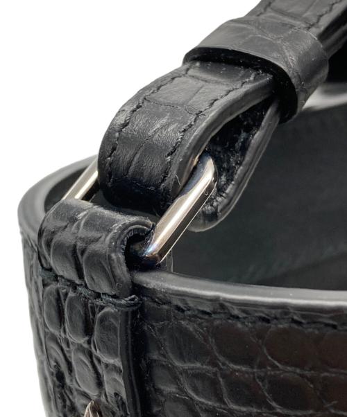 JIMMY CHOO（ジミーチュウ）JIMMY CHOO (ジミーチュウ) PEGASI N/S クロコ型押し2WAYショルダーバッグ ブラックの古着・服飾アイテム