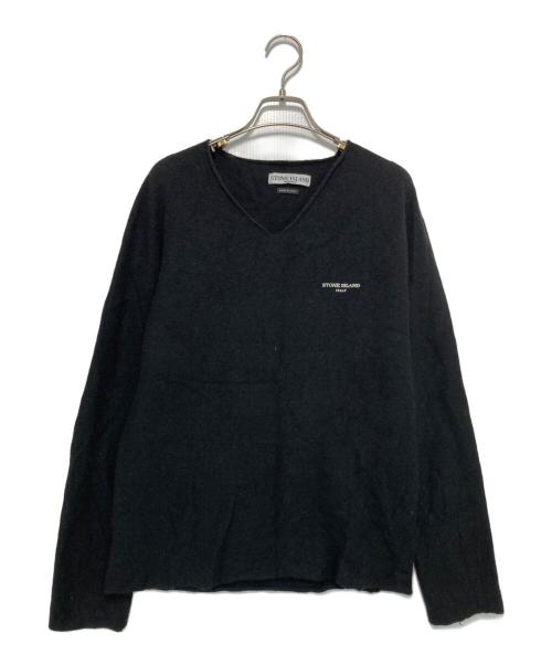 STONE ISLAND（ストーンアイランド）STONE ISLAND (ストーンアイランド) Vネックニット ブラック サイズ:Mの古着・服飾アイテム