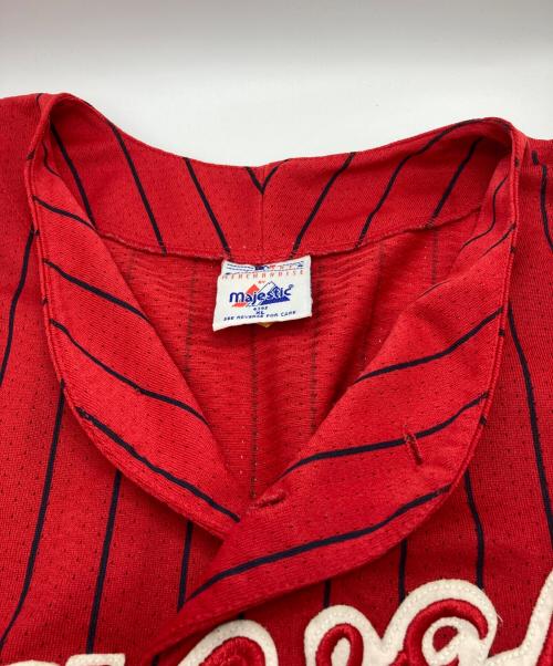 Majestic（マジェスティック）Majestic (マジェスティック) ゲームシャツ レッド サイズ:XLの古着・服飾アイテム
