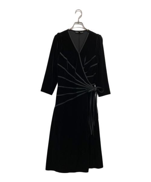 TADASHI SHOJI（タダシ ショージ）TADASHI SHOJI (タダシ ショージ) ベロアデザインワンピース ブラック サイズ:Lの古着・服飾アイテム