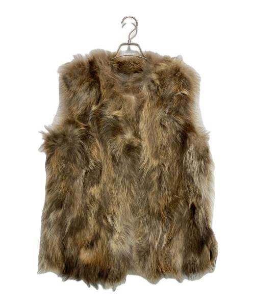 Ron Herman（ロンハーマン）Ron Herman (ロンハーマン) MEATPACKING D (ミートパッキングディー) ファーベスト ベージュ サイズ:Lの古着・服飾アイテム