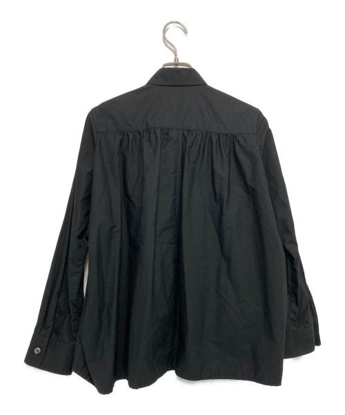 tricot COMME des GARCONS（トリココムデギャルソン）tricot COMME des GARCONS (トリココムデギャルソン) スタンダードカラーギャザーブラウス ブラック サイズ:Sの古着・服飾アイテム