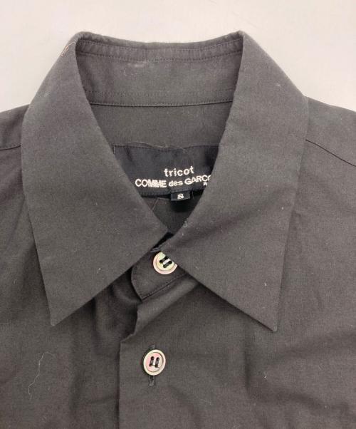 tricot COMME des GARCONS（トリココムデギャルソン）tricot COMME des GARCONS (トリココムデギャルソン) スタンダードカラーギャザーブラウス ブラック サイズ:Sの古着・服飾アイテム