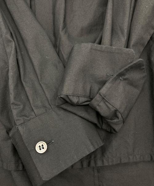 tricot COMME des GARCONS（トリココムデギャルソン）tricot COMME des GARCONS (トリココムデギャルソン) スタンダードカラーギャザーブラウス ブラック サイズ:Sの古着・服飾アイテム