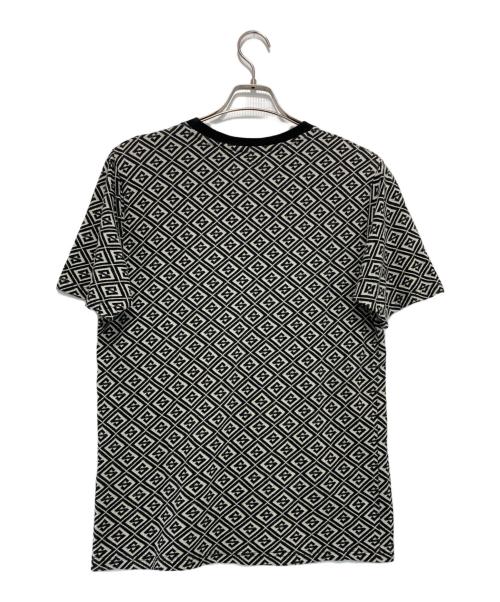 stussy（ステューシー）stussy (ステューシー) Sロゴ総柄Tシャツ ブラック×ホワイト サイズ:Sの古着・服飾アイテム