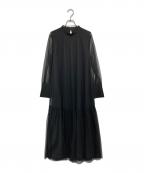CAPRICIEUX LE'MAGEカプリシューレマージュ）の古着「チュールハイネックワンピース」｜ブラック