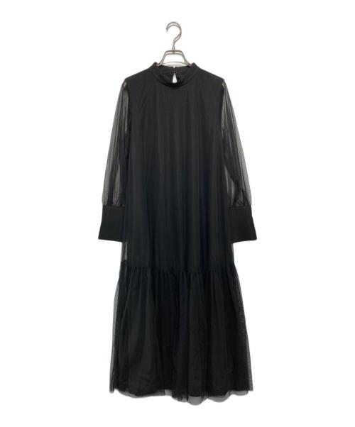 CAPRICIEUX LE'MAGE（カプリシューレマージュ）CAPRICIEUX LE'MAGE (カプリシューレマージュ) チュールハイネックワンピース ブラック サイズ:PSの古着・服飾アイテム